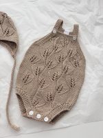 Knitted Cotton Baby Romper and Bonnet Set – 6-9 Months - Image 6