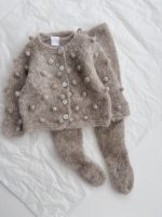 Alpaca Silk Baby Cardigan Set – Stone Popcorn Knit - Image 9
