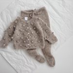 Alpaca Silk Baby Cardigan Set – Stone Popcorn Knit