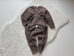 Baby Alpaca Knit Romper & Bear Bonnet Set – Handmade Outfit