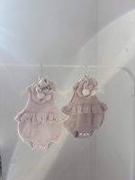 Ruffle Romper and Bunny Booties Set - Alpaca Mohair Blend, 0-3 Months - Image 8