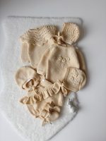 Merino Wool Baby Outfit: Ruffle Romper, Bonnet & Booties Set - Image 9