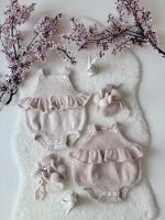 Ruffle Romper and Bunny Booties Set - Alpaca Mohair Blend, 0-3 Months - Image 9