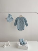 Knit Baby Boy Outfit – Merino Romper, Bonnet & Socks - Image 6
