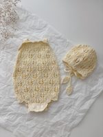 Cotton Knit Baby Romper & Bonnet Set - Sleeveless Summer Outfit - Image 6