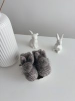 Angora Bunny Booties – Baby Alpaca, Genuine Fur Pom Poms, 0-3 Months - Image 2