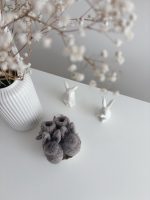 Angora Bunny Booties – Baby Alpaca, Genuine Fur Pom Poms, 0-3 Months - Image 4