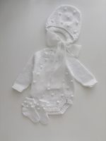 Cotton Baby Romper, Bonnet and Socks Set, Photo Prop - Image 6