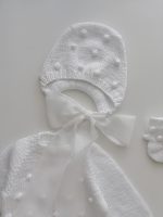 Cotton Baby Romper, Bonnet and Socks Set, Photo Prop - Image 5