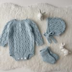Knit Baby Boy Outfit – Merino Romper, Bonnet & Socks