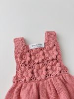 Crochet Baby Romper and Bonnet Set – Coral Cotton Outfit - Image 6
