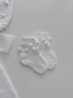 Cotton Baby Romper, Bonnet and Socks Set, Photo Prop - Image 4