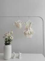 Merino Baby Romper and Bonnet Set – Cream Sleeveless Outfit - Image 7