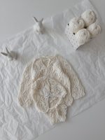 Knitted Baby Romper and Bonnet Set – Cream Cotton, Long Sleeve - Image 6