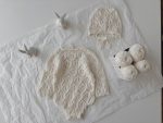 Knitted Baby Romper and Bonnet Set – Cream Cotton, Long Sleeve - Image 7