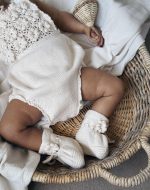 Merino Baby Romper Set – Cream Knit Bonnet & Booties - Image 4