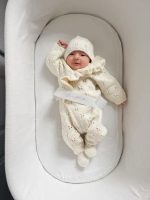 Merino Baby Romper and Bonnet Set - Cream Ruffle Outfit - Image 8