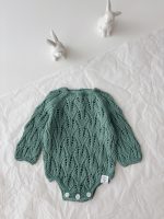 Cotton Knit Baby Romper Set – Green Bonnet - Image 5