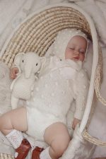Crochet Elephant Baby Toy - Cream Merino Wool Cuddle Toy - Image 6