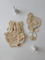 Baby girl romper and bonnet - Set of 2 - Summer set - Yellow color outfit - Image 9