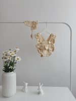 Baby girl romper and bonnet - Set of 2 - Summer set - Yellow color outfit - Image 7