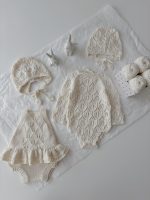 Knitted Baby Romper and Bonnet Set – Cream Cotton, Long Sleeve - Image 9