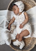 Merino Baby Romper Set – Cream Knit Bonnet & Booties - Image 8