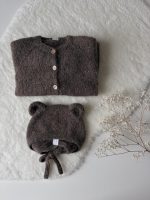 Baby Alpaca Knit Bear Bonnet & Romper Set – Brown - Image 7