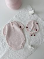Baby Girl Romper and Bonnet Set – Strawberry Embroidery, Cotton Knit - Image 9