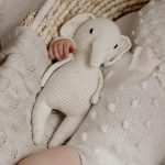 Crochet Elephant Baby Toy - Cream Merino Wool Cuddle Toy