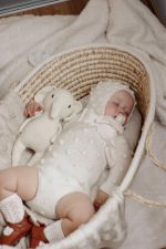 Crochet Elephant Baby Toy - Cream Merino Wool Cuddle Toy - Image 8