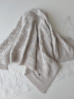 Hand Knitted Merino Baby Blanket – Beige, Geometric Design (100x90 cm) - Image 3