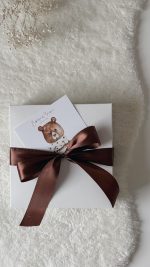 Baby Alpaca Knit Bear Bonnet & Romper Set – Brown - Image 9