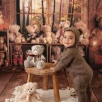 Baby Alpaca Knit Bear Bonnet & Romper Set – Brown