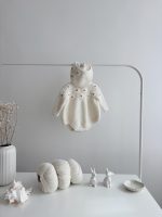 Alpaca Baby Romper and Bonnet Set – Floral Embroidery, Photo Prop - Image 5