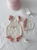 Baby Girl Cotton Romper and Bonnet Set – Roses Embroidery - Image 8