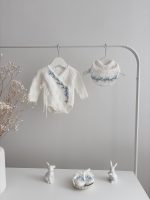 Embroidered Angora Baby Romper Set – Bonnet & Booties, Newborn Outfit - Image 7