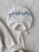 Embroidered Angora Baby Romper Set – Bonnet & Booties, Newborn Outfit - Image 4