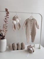 Alpaca Knit Bunny Romper Set – Easter Bonnet and Booties - Image 3