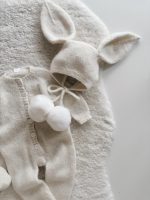 Alpaca Knit Bunny Romper Set – Baby Easter Outfit - Image 2