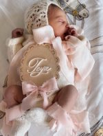 Baby Alpaca Knit Romper Set – Cream Newborn Photo Prop - Image 3