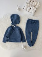 Alpaca Baby Outfit: Cardigan, Panties, and Bonnet - Knit Set - Image 2