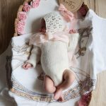 Baby Alpaca Knit Romper Set – Cream Newborn Photo Prop