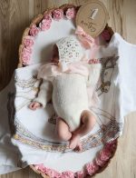 Baby Alpaca Knit Romper Set – Cream Newborn Photo Prop