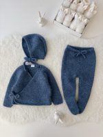 Alpaca Baby Outfit: Cardigan, Panties, and Bonnet - Knit Set