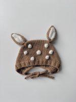 Merino Wool Deer Romper and Bonnet Set – Baby Christmas Outfit - Image 3