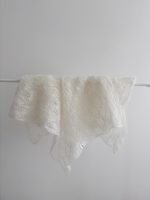Hand Knitted Cream mohair Baby Blanket – 80x70 cm - Image 3