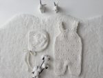 Baby Alpaca Romper and Bonnet Set - Cream Photography Prop - Image 2