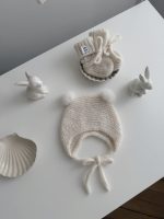 NEWBORN size Hospital Baby Set - Alpaca Blanket Long Legs Romper Booties and Bonnet - Image 15