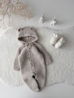 Baby Alpaca Knit Romper with Hood –  Bear Romper - Image 9